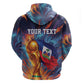 Personalized World Football 2026 Afro Haiti Hoodie Les Grenadiers Trophy Flag Art
