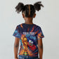Personalized World Football 2026 Afro Haiti Kid T shirt Les Grenadiers Trophy Flag Art