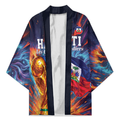 Personalized World Football 2026 Afro Haiti Kimono Les Grenadiers Trophy Flag Art