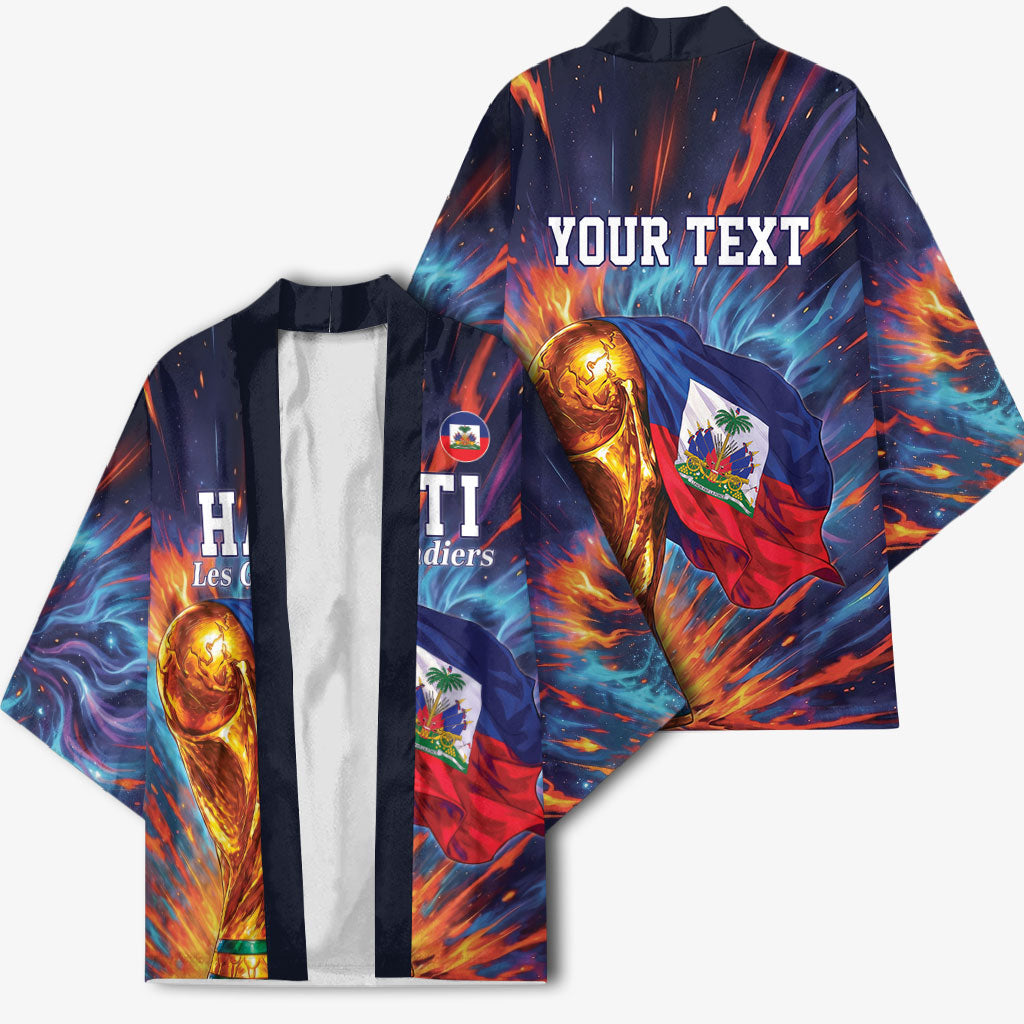 Personalized World Football 2026 Afro Haiti Kimono Les Grenadiers Trophy Flag Art
