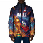 Personalized World Football 2026 Afro Haiti Padded Jacket Les Grenadiers Trophy Flag Art