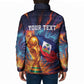 Personalized World Football 2026 Afro Haiti Padded Jacket Les Grenadiers Trophy Flag Art