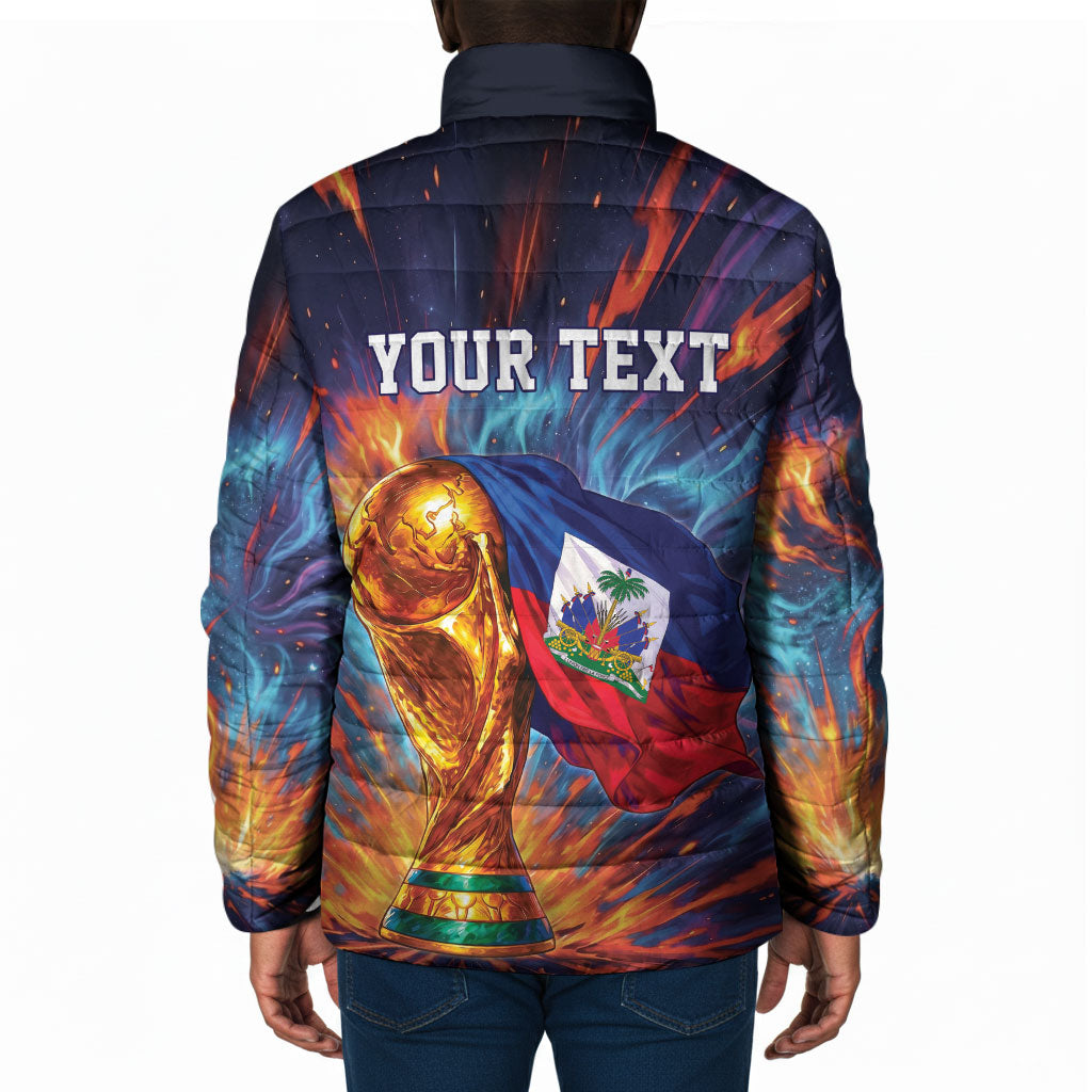Personalized World Football 2026 Afro Haiti Padded Jacket Les Grenadiers Trophy Flag Art