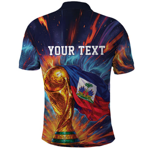 Personalized World Football 2026 Afro Haiti Polo Shirt Les Grenadiers Trophy Flag Art
