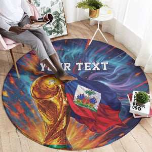 Personalized World Football 2026 Afro Haiti Round Carpet Les Grenadiers Trophy Flag Art