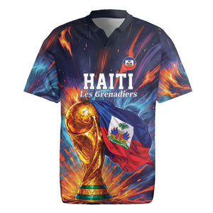 Personalized World Football 2026 Afro Haiti Rugby Jersey Les Grenadiers Trophy Flag Art