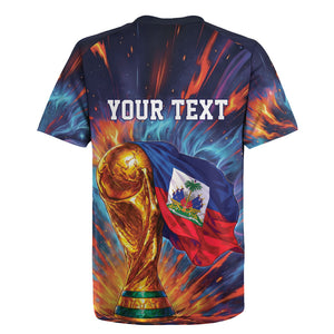 Personalized World Football 2026 Afro Haiti Rugby Jersey Les Grenadiers Trophy Flag Art