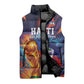 Personalized World Football 2026 Afro Haiti Sleeveless Puffer Jacket Les Grenadiers Trophy Flag Art