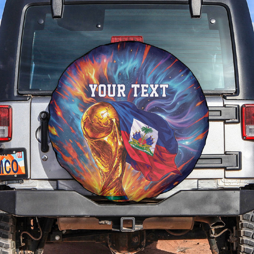 Personalized World Football 2026 Afro Haiti Spare Tire Cover Les Grenadiers Trophy Flag Art