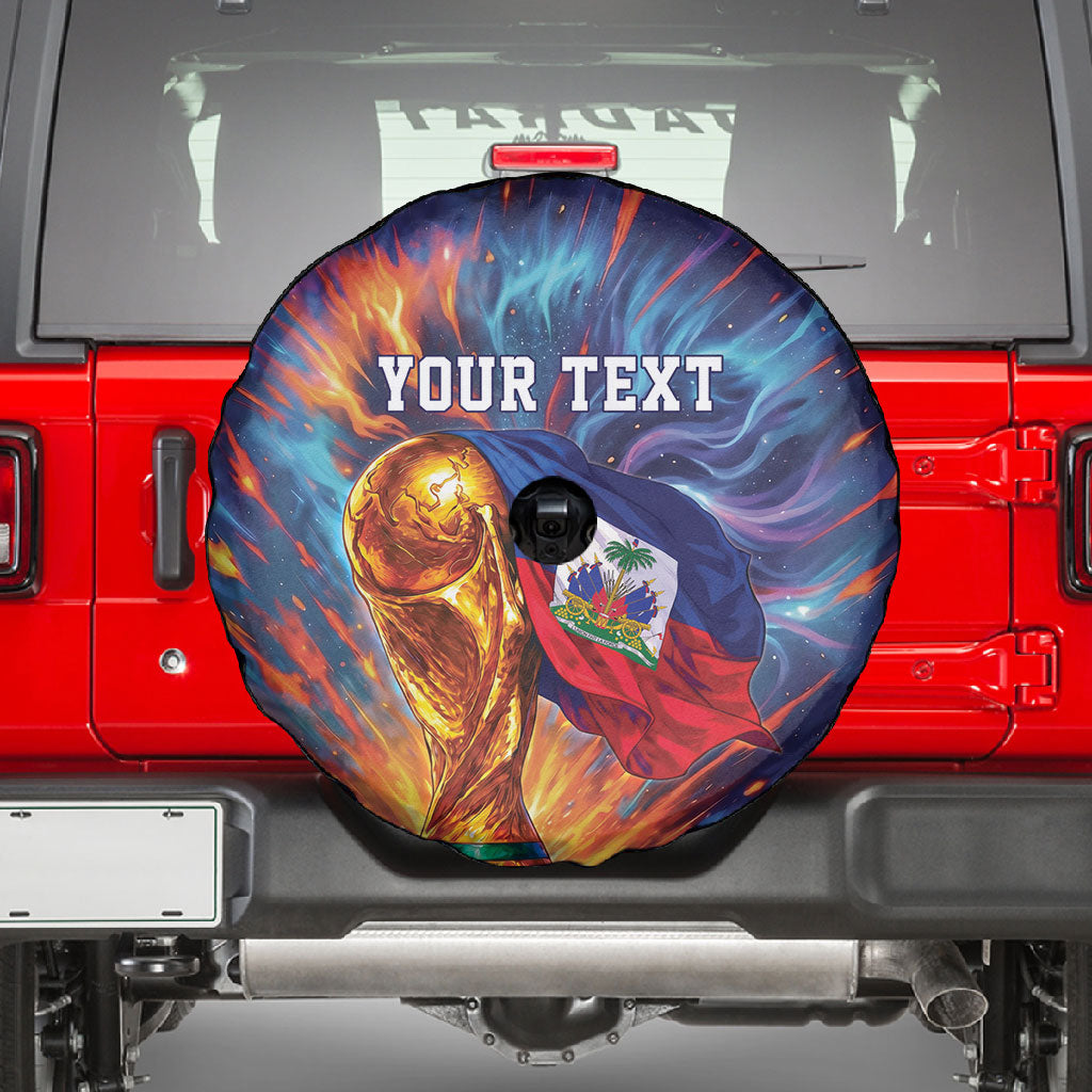 Personalized World Football 2026 Afro Haiti Spare Tire Cover Les Grenadiers Trophy Flag Art