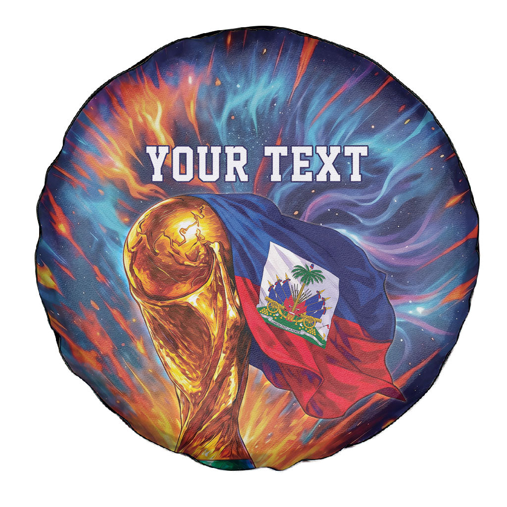 Personalized World Football 2026 Afro Haiti Spare Tire Cover Les Grenadiers Trophy Flag Art