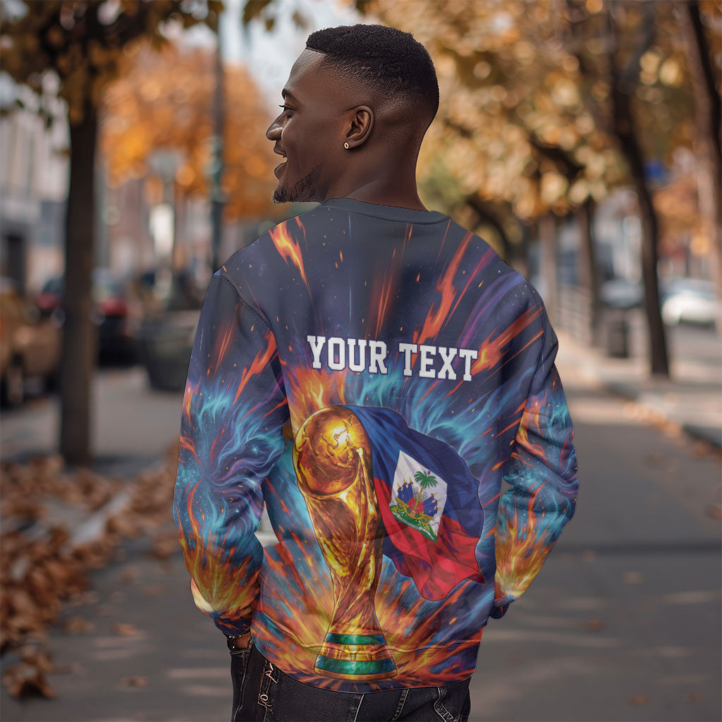 Personalized World Football 2026 Afro Haiti Sweatshirt Les Grenadiers Trophy Flag Art