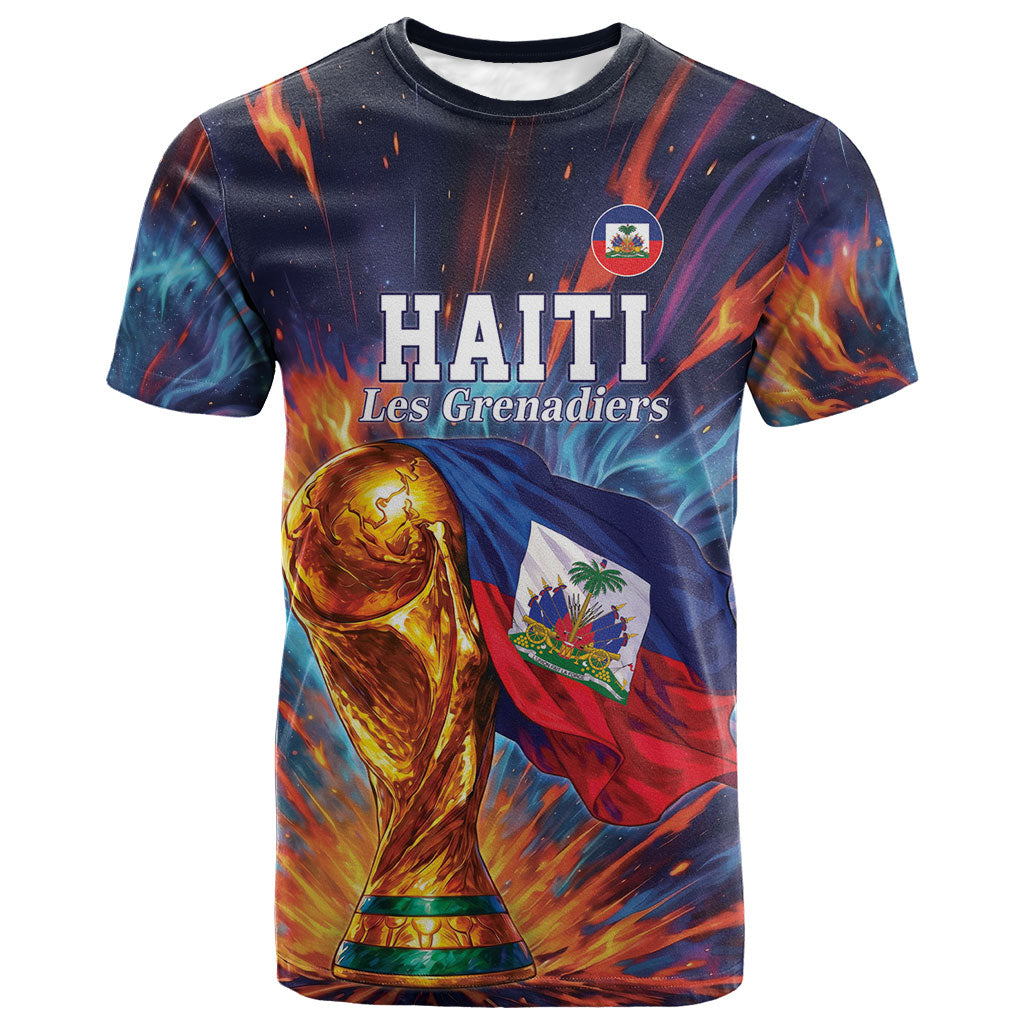 Personalized World Football 2026 Afro Haiti T shirt Les Grenadiers Trophy Flag Art