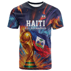 Personalized World Football 2026 Afro Haiti T shirt Les Grenadiers Trophy Flag Art
