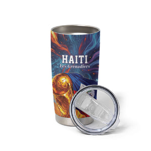 Personalized World Football 2026 Afro Haiti Tumbler Cup Les Grenadiers Trophy Flag Art