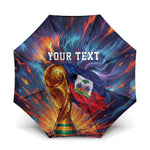 Personalized World Football 2026 Afro Haiti Umbrella Les Grenadiers Trophy Flag Art