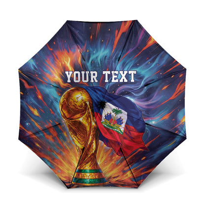 Personalized World Football 2026 Afro Haiti Umbrella Les Grenadiers Trophy Flag Art