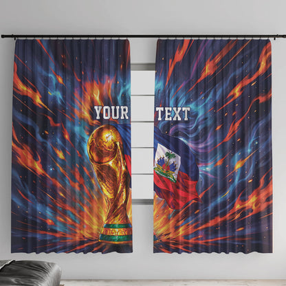 Personalized World Football 2026 Afro Haiti Window Curtain Les Grenadiers Trophy Flag Art