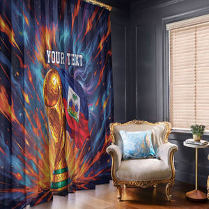 Personalized World Football 2026 Afro Haiti Window Curtain Les Grenadiers Trophy Flag Art