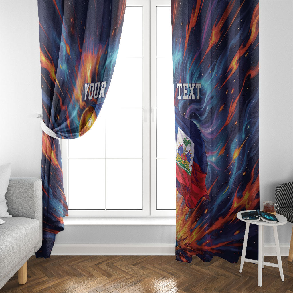 Personalized World Football 2026 Afro Haiti Window Curtain Les Grenadiers Trophy Flag Art