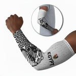 Custom World Football 2026 Egypt Arm Sleeves Pharaohs Hieroglyphs Pride White Version