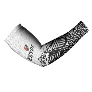 Custom World Football 2026 Egypt Arm Sleeves Pharaohs Hieroglyphs Pride White Version