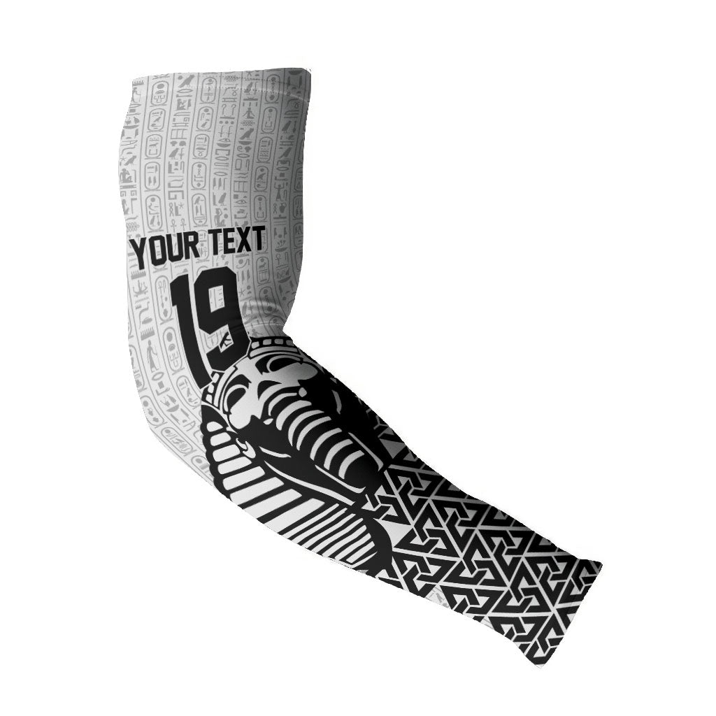Custom World Football 2026 Egypt Arm Sleeves Pharaohs Hieroglyphs Pride White Version