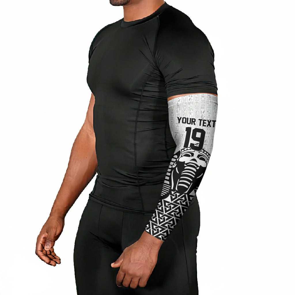 Custom World Football 2026 Egypt Arm Sleeves Pharaohs Hieroglyphs Pride White Version