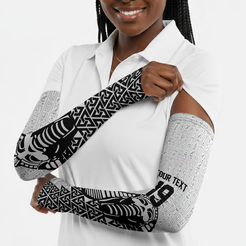 Custom World Football 2026 Egypt Arm Sleeves Pharaohs Hieroglyphs Pride White Version