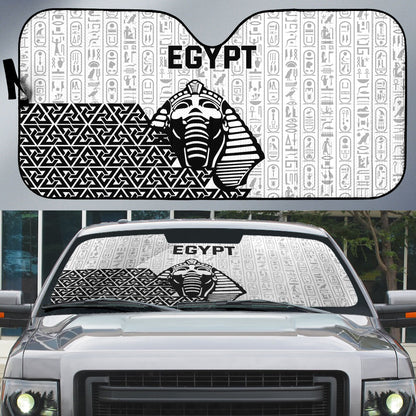 World Football 2026 Egypt Auto Sun Shade Pharaohs Hieroglyphs Pride White Version