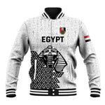 Custom World Football 2026 Egypt Baseball Jacket Pharaohs Hieroglyphs Pride White Version