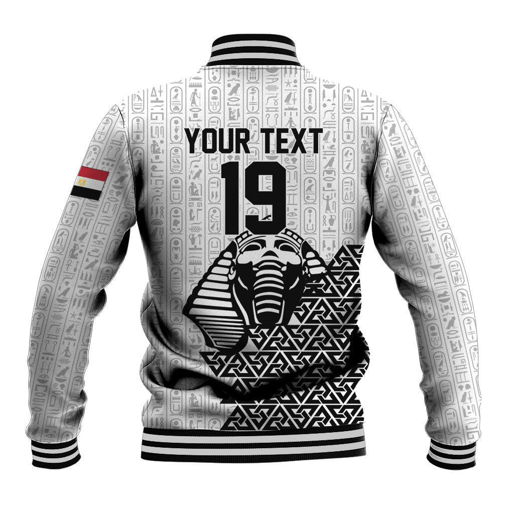 Custom World Football 2026 Egypt Baseball Jacket Pharaohs Hieroglyphs Pride White Version