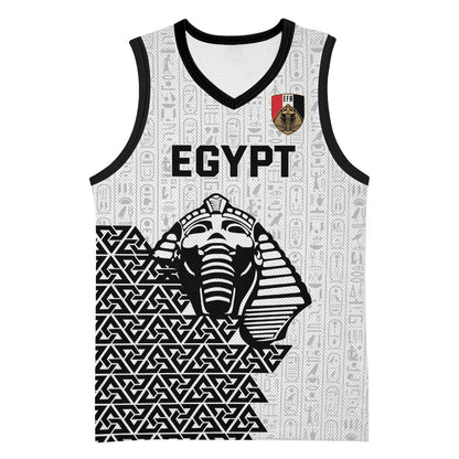 Custom World Football 2026 Egypt Basketball Jersey Pharaohs Hieroglyphs Pride White Version