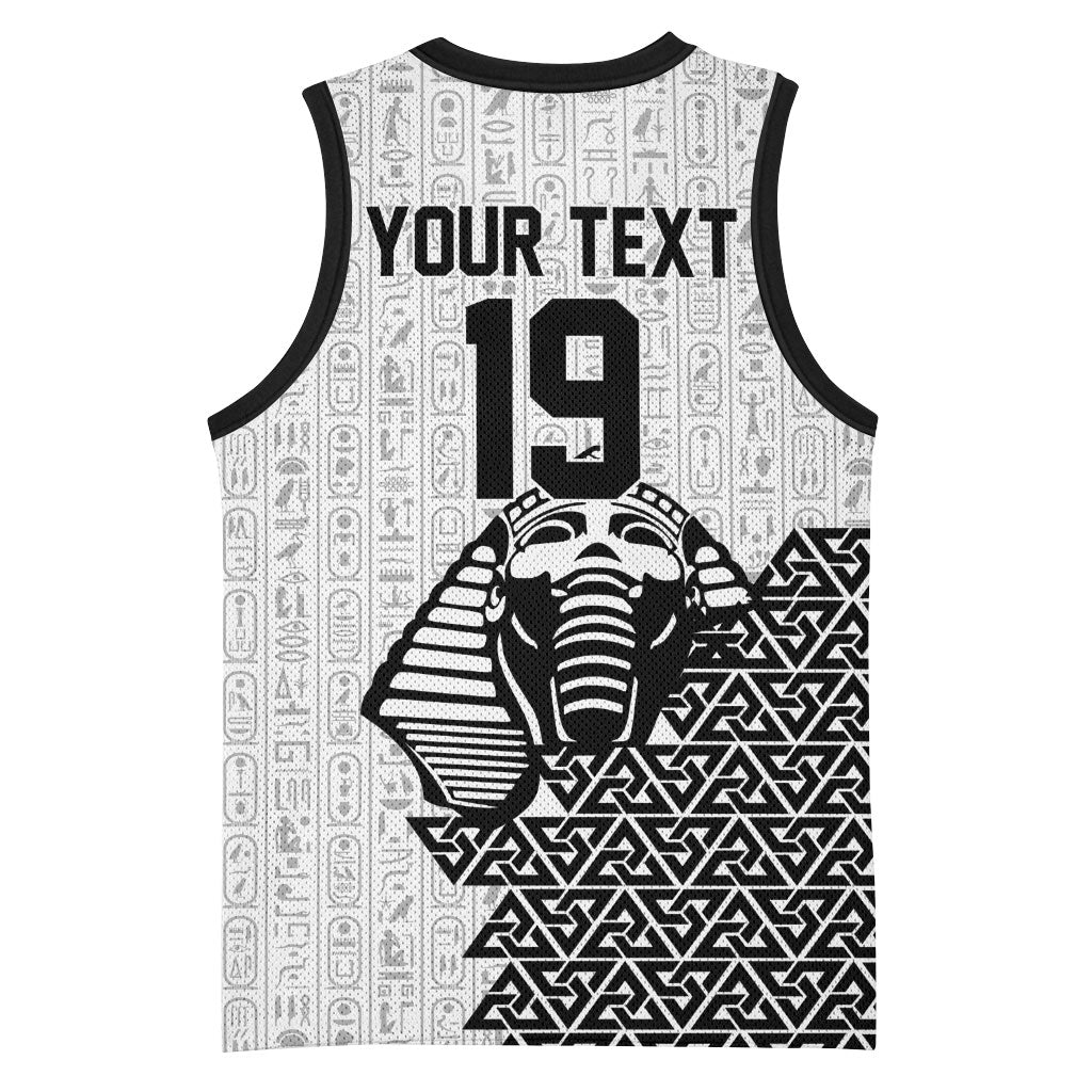 Custom World Football 2026 Egypt Basketball Jersey Pharaohs Hieroglyphs Pride White Version