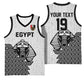 Custom World Football 2026 Egypt Basketball Jersey Pharaohs Hieroglyphs Pride White Version