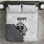 World Football 2026 Egypt Bedding Set Pharaohs Hieroglyphs Pride White Version