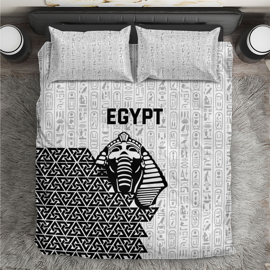 World Football 2026 Egypt Bedding Set Pharaohs Hieroglyphs Pride White Version
