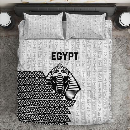 World Football 2026 Egypt Bedding Set Pharaohs Hieroglyphs Pride White Version