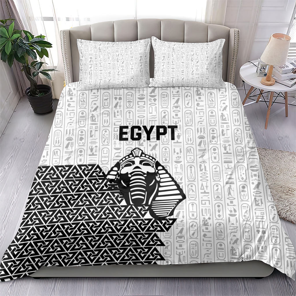 World Football 2026 Egypt Bedding Set Pharaohs Hieroglyphs Pride White Version