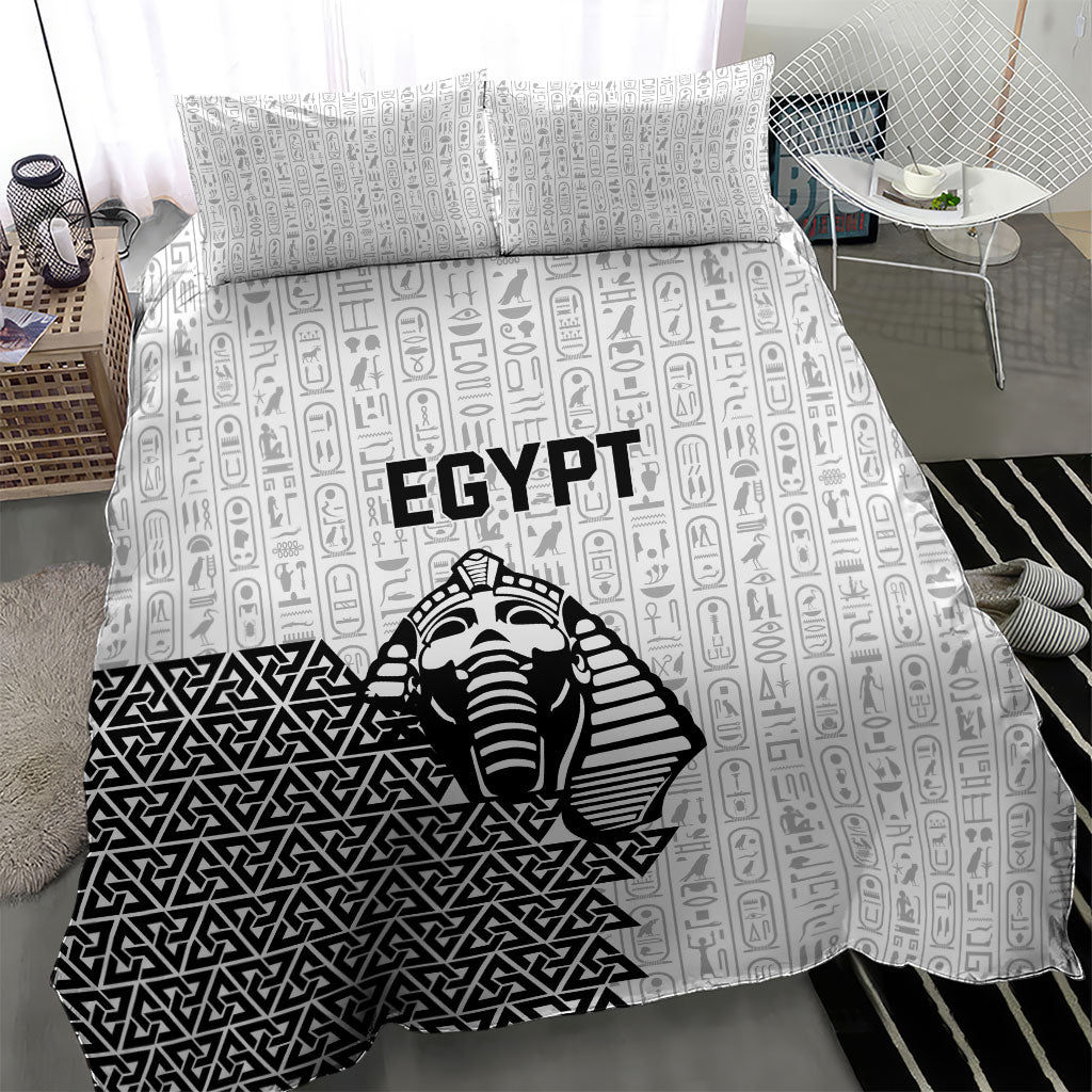 World Football 2026 Egypt Bedding Set Pharaohs Hieroglyphs Pride White Version