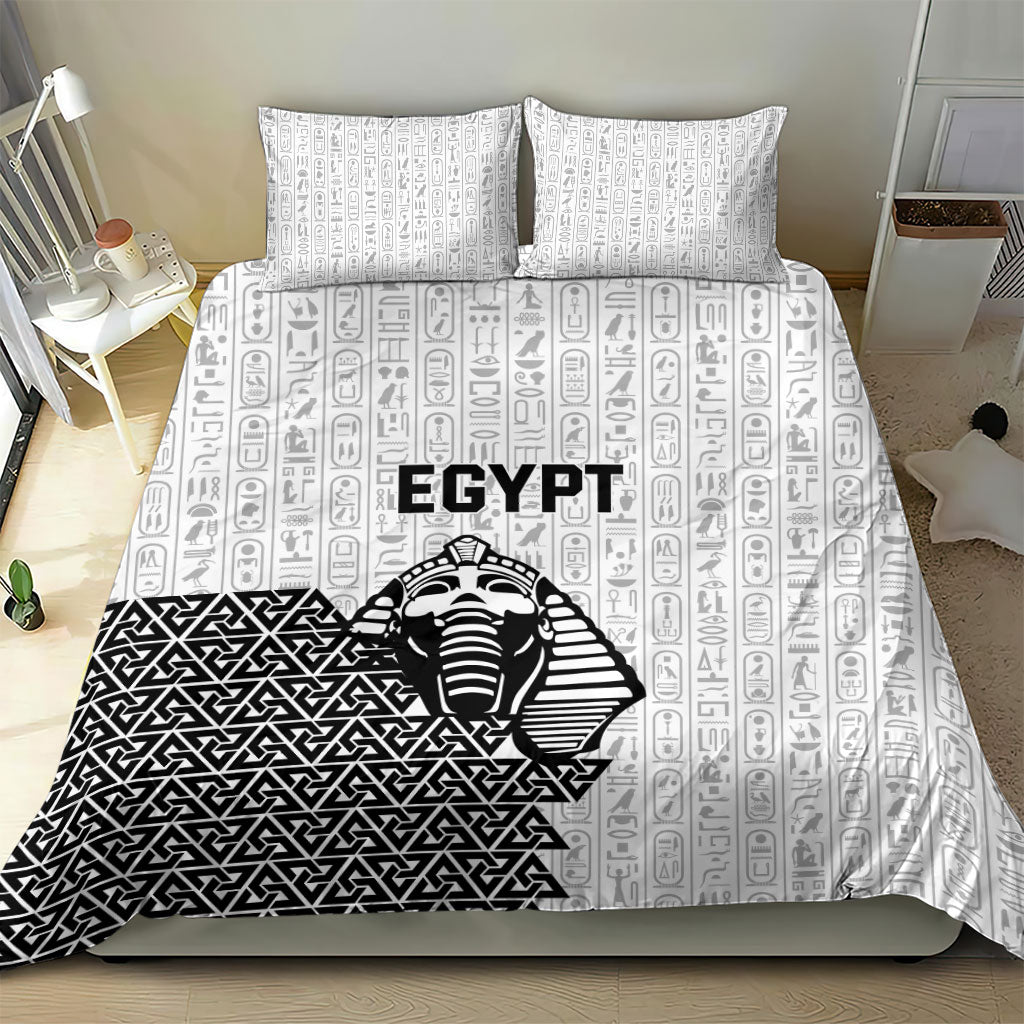 World Football 2026 Egypt Bedding Set Pharaohs Hieroglyphs Pride White Version