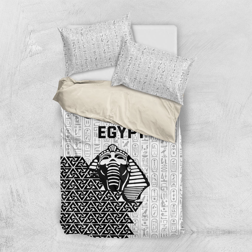World Football 2026 Egypt Bedding Set Pharaohs Hieroglyphs Pride White Version