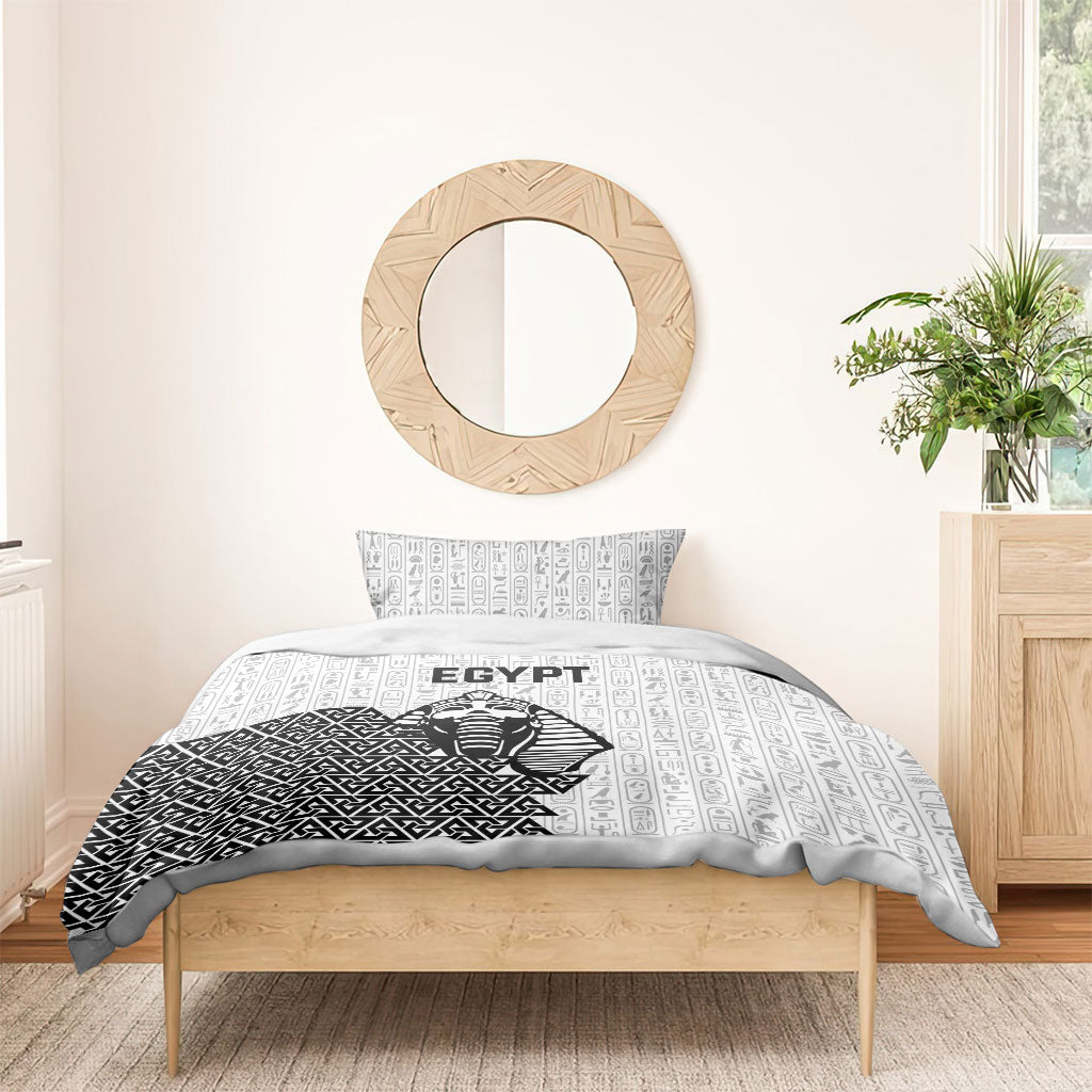 World Football 2026 Egypt Bedding Set Pharaohs Hieroglyphs Pride White Version
