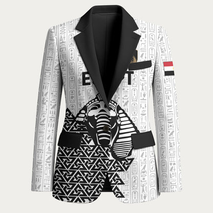 Custom World Football 2026 Egypt Blazer Pharaohs Hieroglyphs Pride White Version