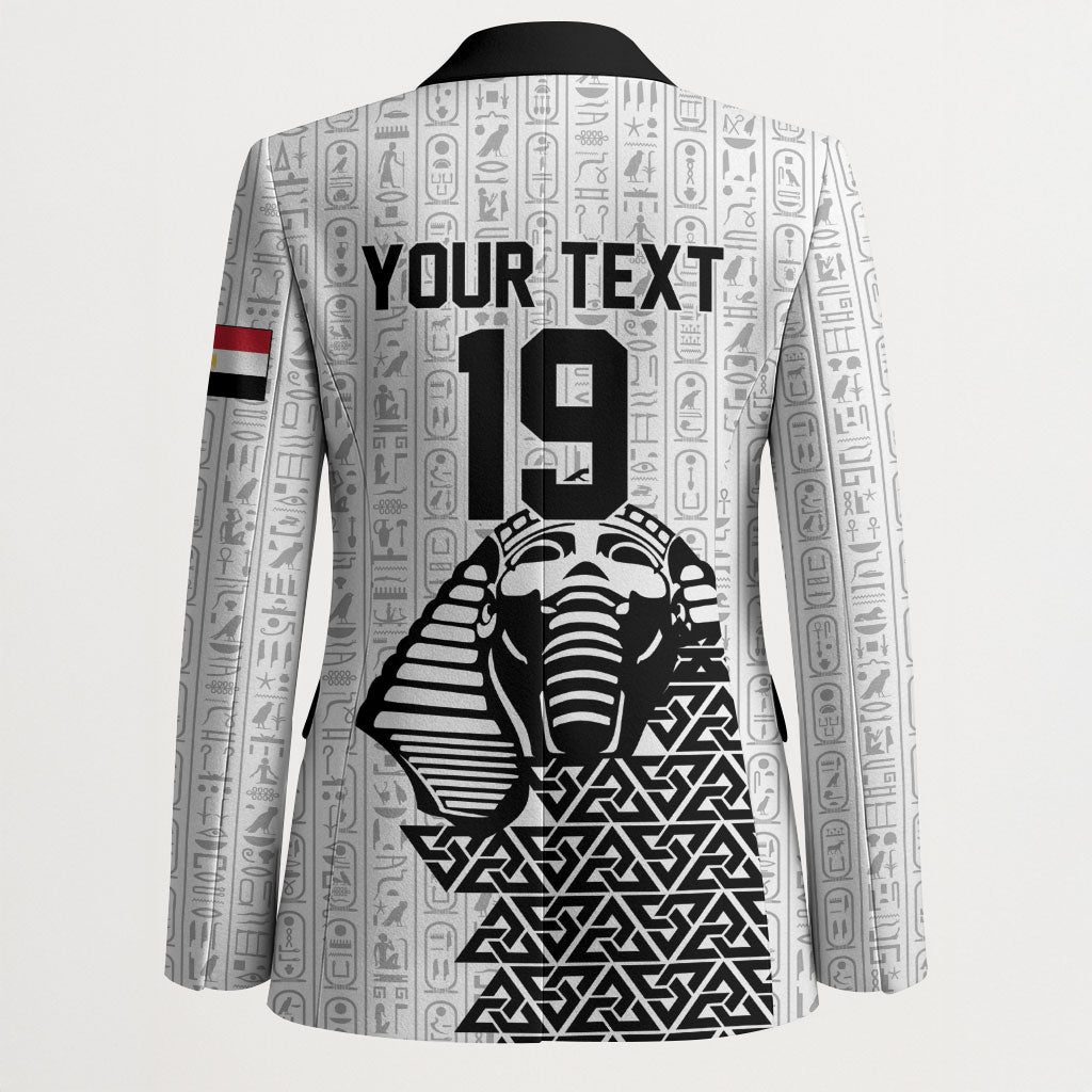 Custom World Football 2026 Egypt Blazer Pharaohs Hieroglyphs Pride White Version