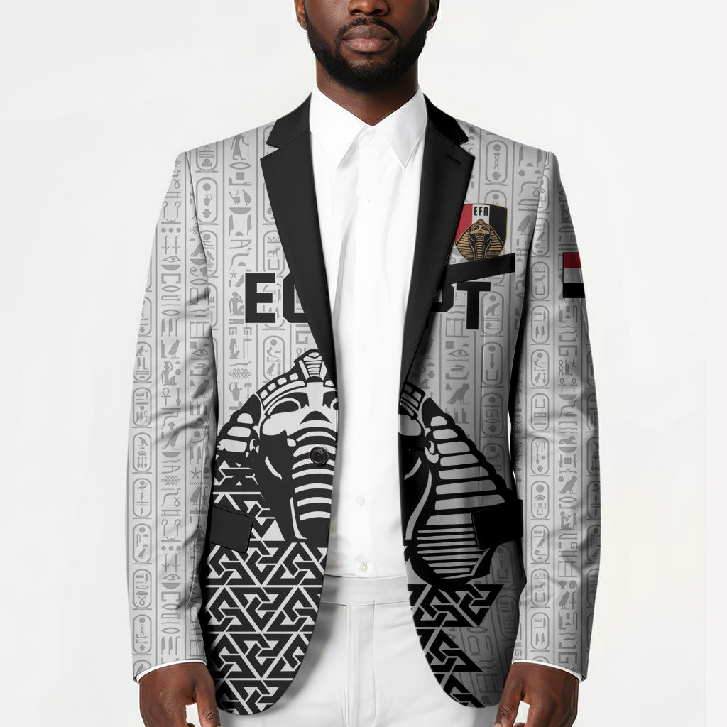 Custom World Football 2026 Egypt Blazer Pharaohs Hieroglyphs Pride White Version