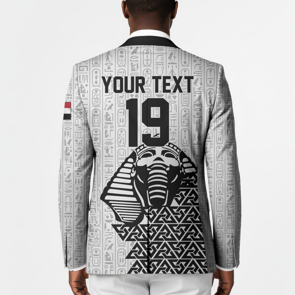 Custom World Football 2026 Egypt Blazer Pharaohs Hieroglyphs Pride White Version