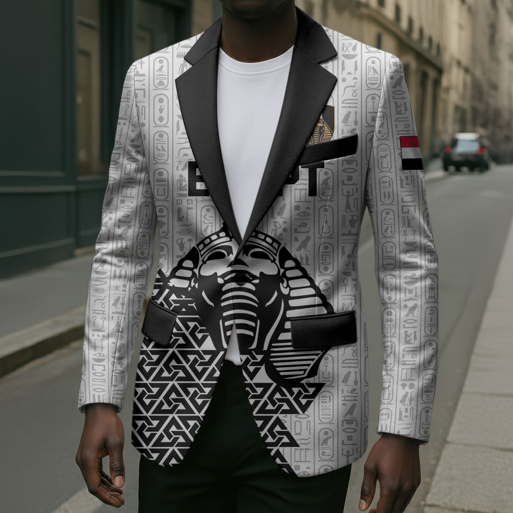 Custom World Football 2026 Egypt Blazer Pharaohs Hieroglyphs Pride White Version