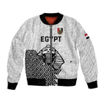 Custom World Football 2026 Egypt Bomber Jacket Pharaohs Hieroglyphs Pride White Version