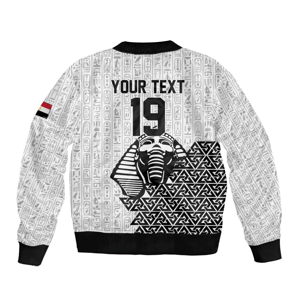 Custom World Football 2026 Egypt Bomber Jacket Pharaohs Hieroglyphs Pride White Version